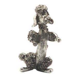 VTG Brooch Signed Gerrys Silver Tone Poodle Dog Whimsy Cute Standing Pet Dog Pin
